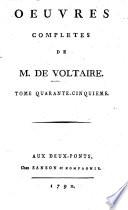 Oeuvres Complètes De M. De Voltaire
