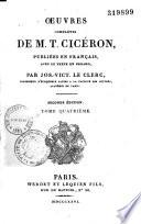Oeuvres complètes de M. T. Cicéron publiées en français avec le texte en regard