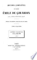 Oeuvres complètes de Madame Émilie de Girardin, née Delphine Gay: Lettres Parisiennes