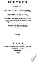Oeuvres complètes de Madame Riccoboni