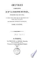 Oeuvres complètes de Mme la baronne de Staël