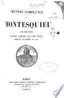 Oeuvres complètes de Montesquieu