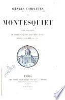 Oeuvres complètes de Montesquieu
