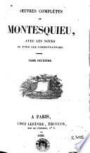 Oeuvres complètes de Montesquieu