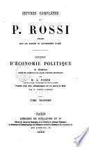Oeuvres Completes de P. Rossi
