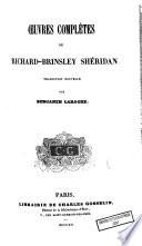 Oeuvres complètes de Richard-Brinsley Shéridan