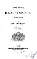 Oeuvres complètes de Shakspeare