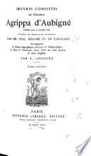Oeuvres complètes de Théodore Agrippa d'Aubigné: Table des noms de personnes. Glossaire. 1892