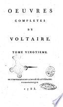Oeuvres completes de Voltaire. Tome premier [-quatre-vingt-douzieme]