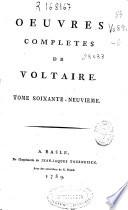 Oeuvres completes de Voltaire. Tome soixante-neuvieme [Lettres de M. Voltaire et de M. D'Alembert. 1746-1768. Tome I]