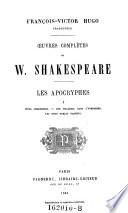 Oeuvres completes “de W. Shakespeare”