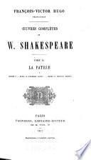 Oeuvres completes “de W. Shakespeare”