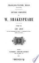 Oeuvres completes “de W. Shakespeare”