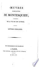 Oeuvres complettes de Montesquieu