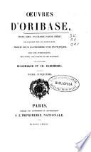 Oeuvres d'Oribase...