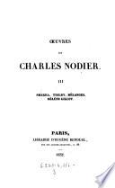 Oeuvres de Charles Nodier