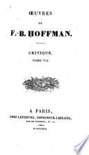 Oeuvres de F.-B. Hoffman