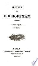 Oeuvres de F.-B. Hoffmann