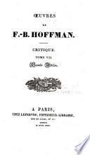 Oeuvres de F.-B. Hoffmann