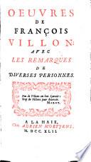 Oeuvres de François Villon