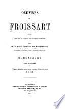 Oeuvres de Froissart: Table analytique des noms historiques. 1875-76