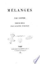 Oeuvres de Goethe traduction nouvelle par Jacques Porchat