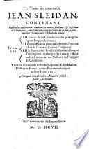 Oeuvres de Jean Sleidan