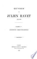 Oeuvres de Julien Havet (1853-1893): Questions mérovingiennes