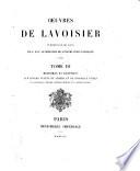 Oeuvres de Lavoisier publiees par les soins de son excellence le Ministre de l'instruction publique et des cultes