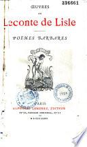Oeuvres de Leconte de Lisle