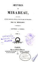 Oeuvres de M. Mirabeau précédés d'une notice sur sa vie et ses ouvrages