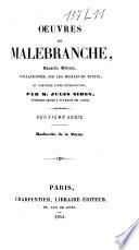 Oeuvres de Malebranche: Recherche de la vérité