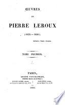 Oeuvres de Pierre Leroux (1825-1850)