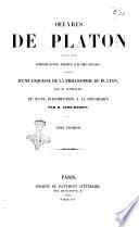 Oeuvres de Platon accompagnée de notes, d'arguments et de table analytiques