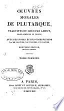 Oeuvres de Plutarque: Oeuvres morales
