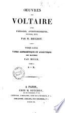 Oeuvres de Voltaire avec préfaces, avvertissement, notes ... par m. Beuchot