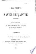 Oeuvres de Xavier de Maistre...