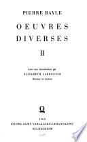 Oeuvres diverses