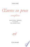 Oeuvres en prose complètes