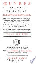 Oeuvres mêlées de Madame Le Prince de Beaumont