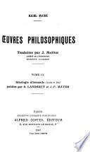 Oeuvres philosophiques traduites par J. Molitor