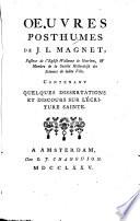 Oeuvres posthumes de Magnet