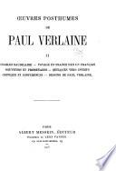 Oeuvres posthumes de Paul Verlaine...