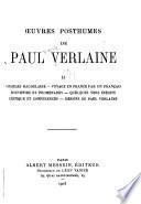Oeuvres posthumes de Paul Verlaine...