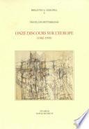 Onze discours sur l'Europe, 1982-1995