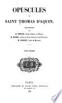 Opuscules de Saint Thomas d'Aquin