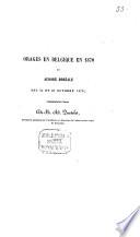 Orages en Belgique en 1870 et aurore boréale des 24 et 25 octobre 1870