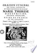 Oraison funèbre de... Marie-Thérèse d'Austriche, infante d'Espagne, reine de France et de Navarre... par Monsieur l'abbé Bauyn... [Paris, Saint-Roch, 30 sept. 1683. Ill. par G. Scotin]