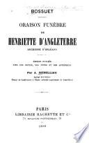 Oraisons funèbre de Henriette d'Angleterre