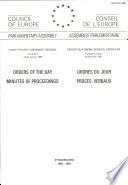 Orders of the Day: Minutes of Proceedings